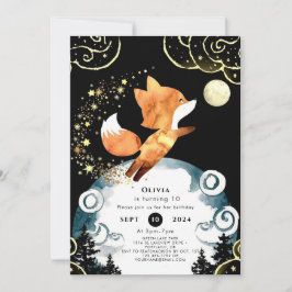 Boho Enchanted Fox Birthday Einladung