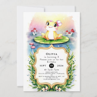 Boho Enchanted Frog Birthday Einladung