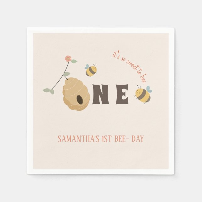 Boho Erbe Tag 1. Geburtstag Serviette (Vorderseite)