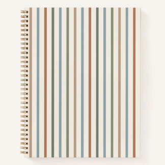 Boho-Erde-Ton senkrechte Streifen minimalistisches Notizbuch