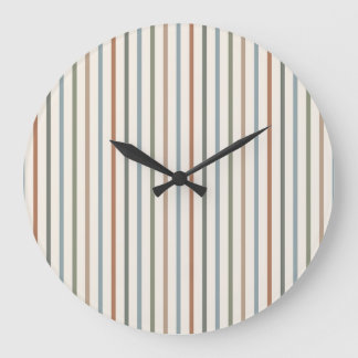 Boho-Erde-Ton Vertikale Streifen Minimalistisches Große Wanduhr