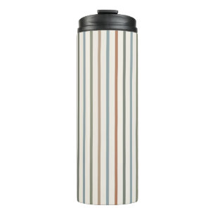 Boho-Erde-Ton Vertikale Streifen Minimalistisches Thermosbecher