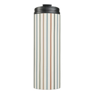 Boho-Erde-Ton Vertikale Streifen Minimalistisches Thermosbecher