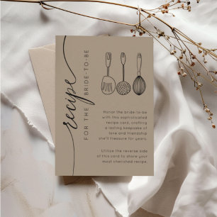Boho-Erdige-Tan-Brautjungfernparty-Rezept Begleitkarte