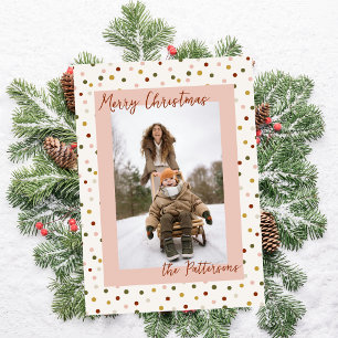 Boho Erdtöne Polka Punkte Foto Weihnachten