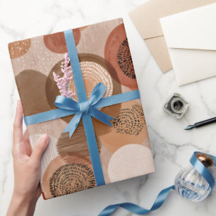 Boho Erdtöne Terrakotta Geometrisches Muster Geschenkpapier