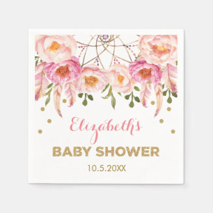 Boho erröten rosa GoldblumenDreamcatcher Dusche Serviette