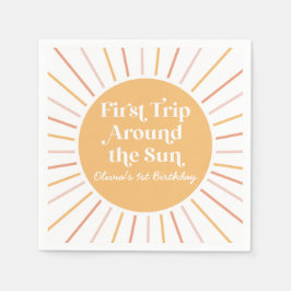 Boho Erste Reise rund um die Sonne 1. Geburtstag Serviette