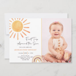 Boho erste Reise um die Sonne 1. Geburtstag Invita Einladung