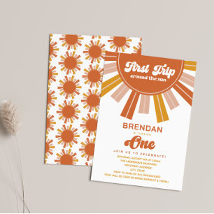 Boho Erste Reise um die Sonne Erster Geburtstag Einladung
