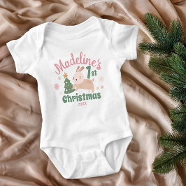 Boho Erste Weihnacht mit Niedlichem Kaninchen, Bau Baby Strampler