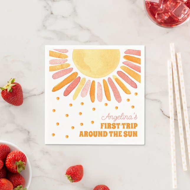 Boho Erster Ausflug rund um die Sun Birthday Water Serviette (Beispiel)