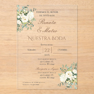Boho espagnol acrylique Faire-part de mariage