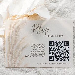 Boho été pampas herbe aquarelle rsvp qr code