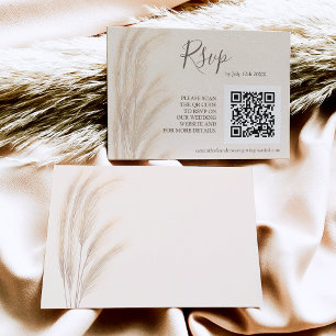 Boho été pampas herbe aquarelle rsvp qr code