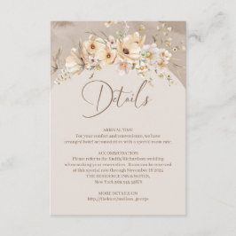 Boho été Rustic neutre carte de détails fleur sauv