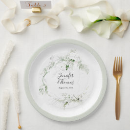 Boho Ethereal Greenery Simple Botanical Pappteller