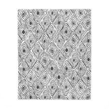 Boho Ethnic Fleece Blanket - Schwarz & Weiß
