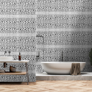 Boho Ethnic Wallpaper - Schwarz-Weiß-Wanddekor Tapete