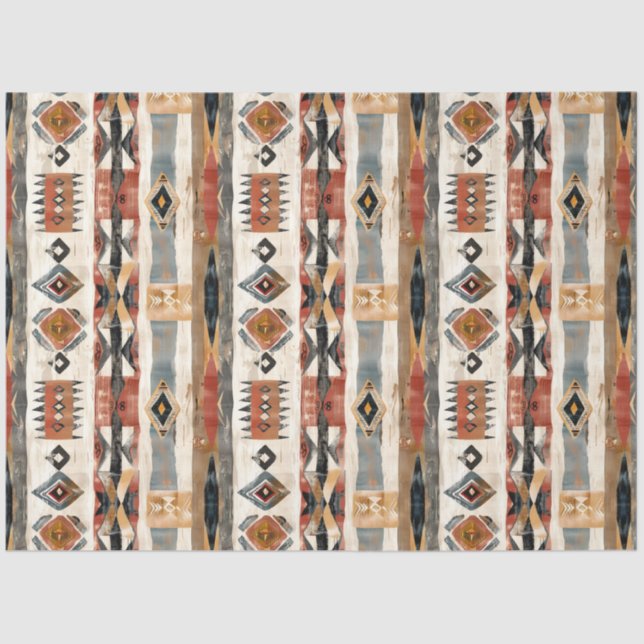 Boho ethnicale trubal Design erdig Farben Seidenpapier (Vorderseite)