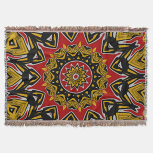 Boho Ethnik-inspirierte Mosaik-Mandala-Kunst Decke