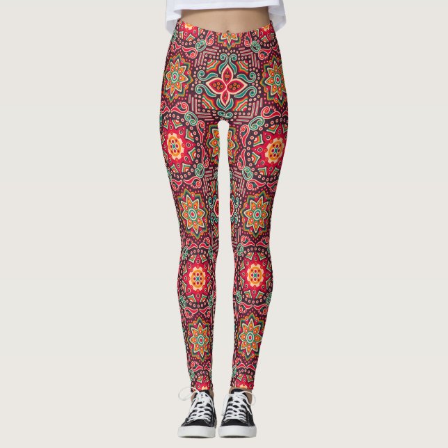 Boho ethnische Muster-Leggings Leggings (Vorderseite)