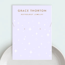 Boho Étoiles violet oreille Carte de visite de col
