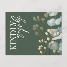 Boho Eucalyptus Dark Green & White UAWG Einladung