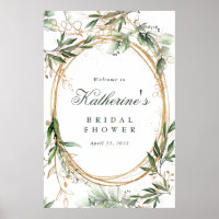 Boho Eucalyptus Gold Circles Brautparty