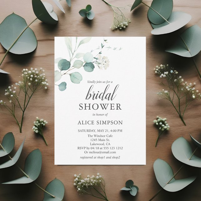 Boho Eucalyptus Green Invitation à la douche nupti (Créateur téléchargé)