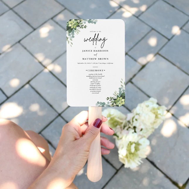 Boho Eucalyptus Greenery Wedding Ceremony Program  Fächer (Von Creator hochgeladen)
