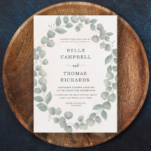 Boho Eucalyputus Sage & Orange Faire-part de maria