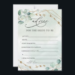 Boho Eukalyptus Greenerage Foliage Imitate Gold Fr Hinweiskarte<br><div class="desc">Boho Eukalyptus Greenerage Foliage Imitate Gold Frame Advice Card,  Kontaktieren Sie mich für passende Artikel oder für Anpassungen,  Blush-Rose ©</div>