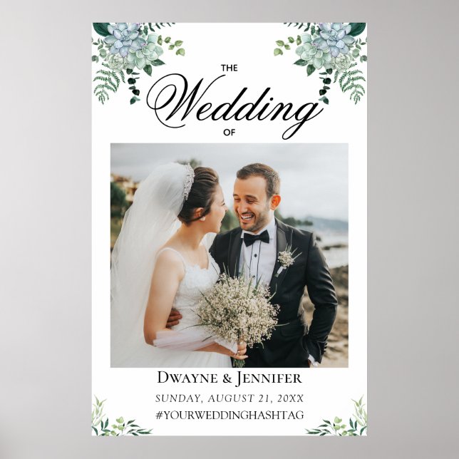 Boho-Eukalyptus-Grünzeug Sommerhochzeit Poster (Vorne)