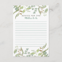 BOHO Eukalyptus Leaf Foliage Aquarellgrün Hinweiskarte