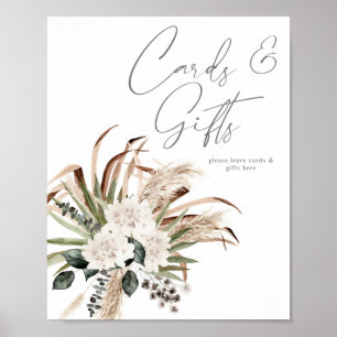 Boho-Eukalyptus-Pampas-Blumenkarten & Geschenke Sc Poster