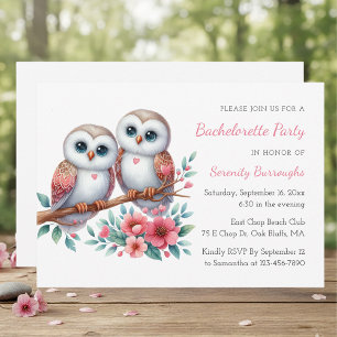 Boho-Eule-Wald-Rustikale-Hen-Party Einladung