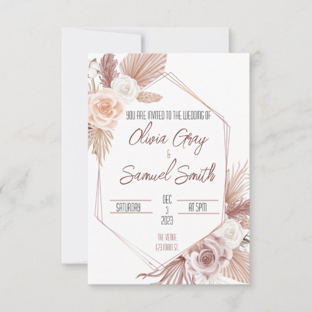 Boho Faire-part de mariage (Devant)