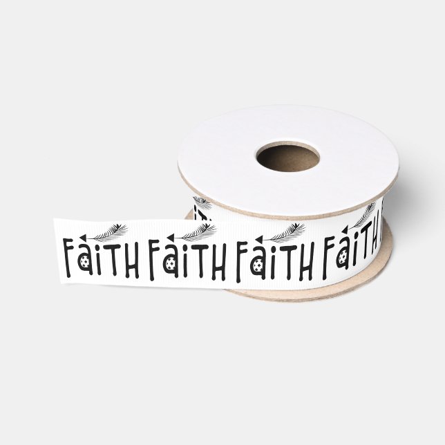 Boho Faith Black und White Ripsband (Spule)