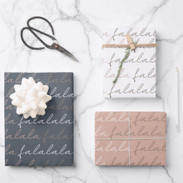 Boho Falala Papierblätter zum grauen und rosa Wrap Geschenkpapier Set