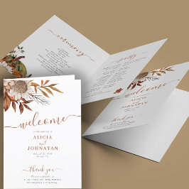 Boho fall Aquarell Terracotta Hochzeit Programm