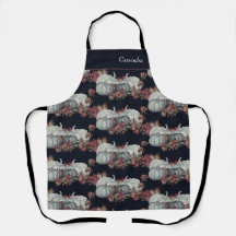 Boho Fall Blue Navy Wasserfarbe Pumpkin Herbst