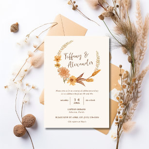 Boho Fall Blume Engagement Party Einladung