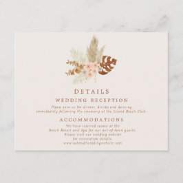 Boho Fall Blume Hochzeitdetails Begleitkarte