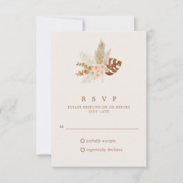 Boho Fall Blume Rustic Wedding RSVP Karte