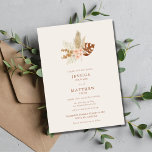 Boho Fall Blume Rustikale Hochzeit im Freien Einladung<br><div class="desc">Schöne Hochzeit im Herbst in einem Boho Blumendesign und Terrakotta Text und Akzente.</div>