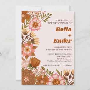 Boho Fall Blume Terracotta Wedding Einladung