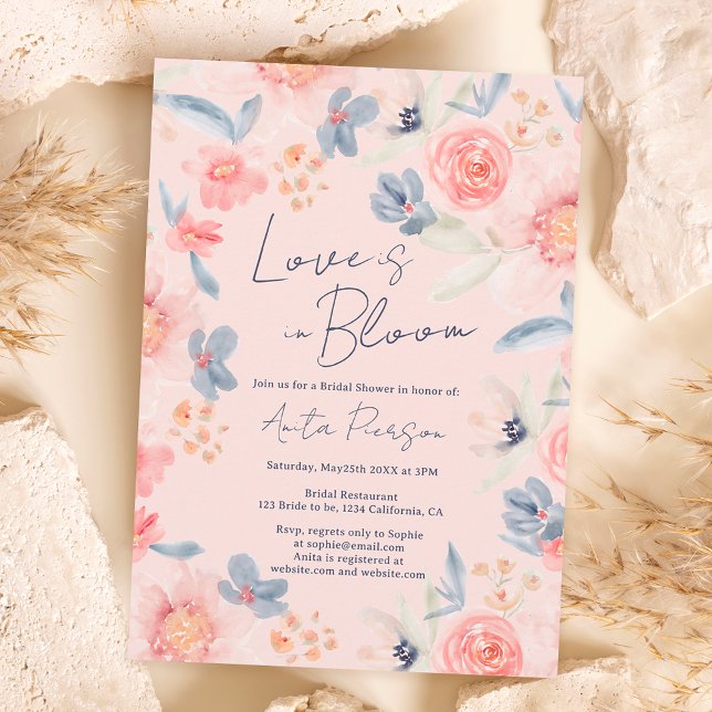 Boho Fall blumenrosa Brautparty Einladung (Von Creator hochgeladen)