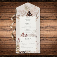 Boho Fall Brown Botanische Hochzeit kein Abendesse