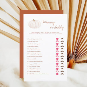 Boho Fall Citrouille Carte De Jeu Maman Ou Papa